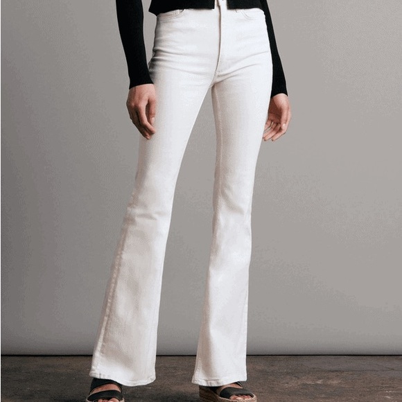 rag & bone Denim - Rag & Bone Casey High Rise Ankle Flare Jeans Womens 26 Cream
